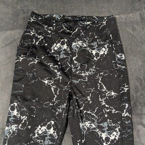 POPfit Stella Leggings, Black and White Marble, Size L